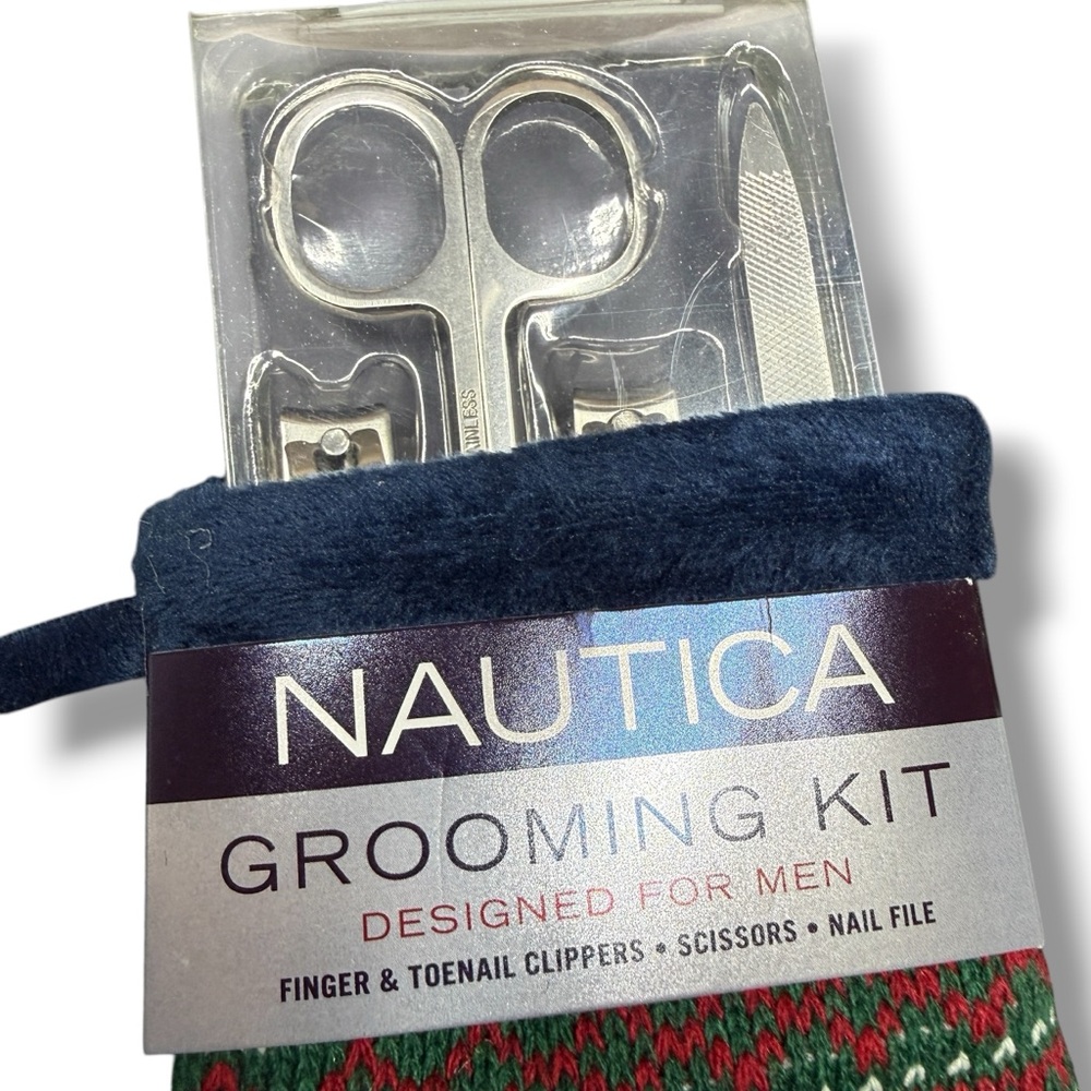 2 Pk NAUTICA Nail Care Grooming Kit for Men – 4 pc Set in a Christmas Stocking - Picture 7 of 11